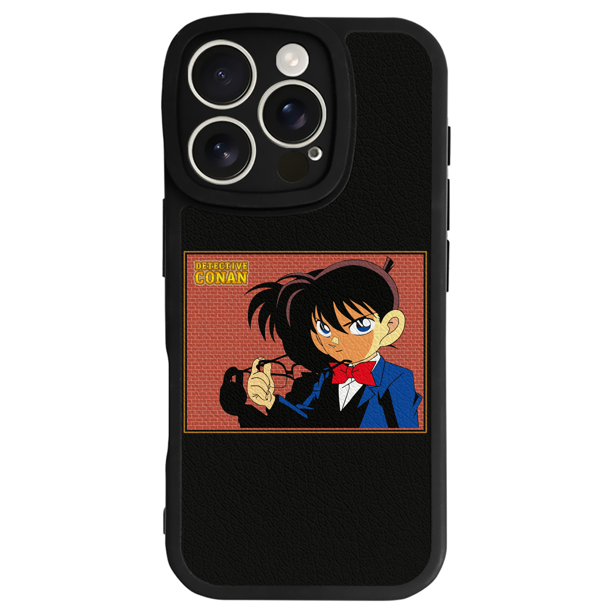 （画像用） 名探偵コナン 江戸川 コナン Detective Conan Conan Edogawa 【iPhone 16シリーズ対応】シリコンスマホケース（レザー調） 材質：シリコン